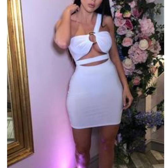 Dresses & Skirts - White Cut out bodycon mini dress